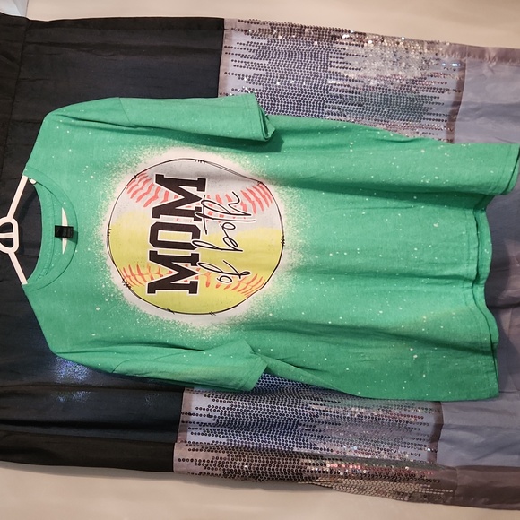 CUSTOM MOM OF BOTH SOFTBALL/BASEBALL TEE - Picture 1 of 1